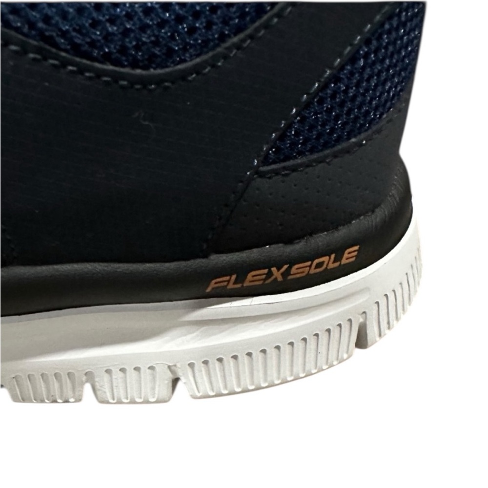 Men’s Skechers Navy & Orange Mesh S Logo Lightweight Running Sneakers, Size 12. - Picture 12 of 13